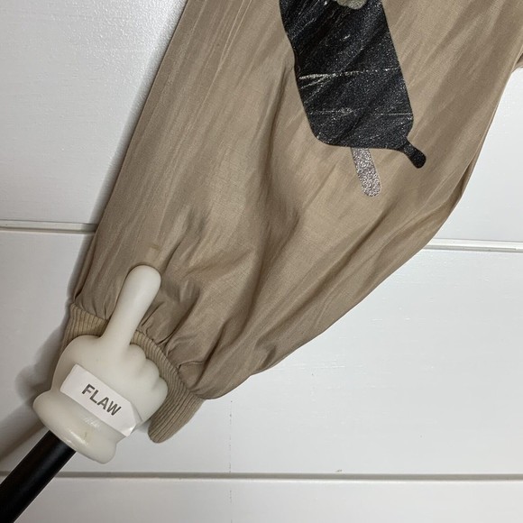 NOISY MAY Jacket Small Lip Stick Ice Cream Bars Tan Beige Short Cropped British - Picture 7 of 8